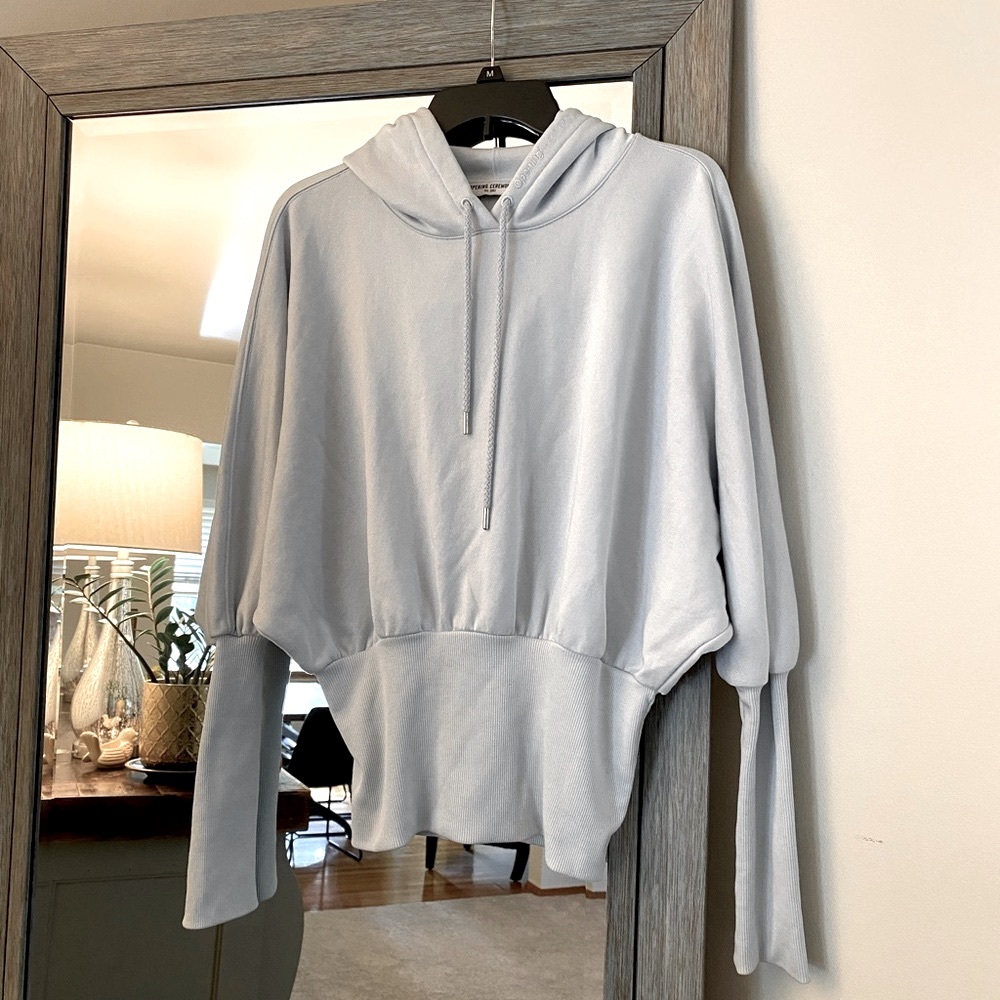 Opening Ceremony, S, cotton satin hoodie, cinch waist / sleeve, beautiful!!